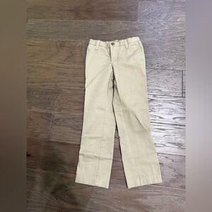 Lands End Girls Khaki Uniform Pants Size 5 Back Elastic Adjustable Waist